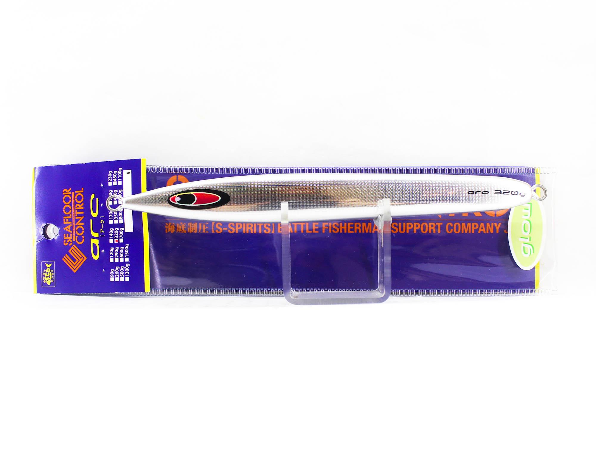 Seafloor Control Metal Jig Arc 320 grams Pearl Zebra Glow GR (6426)