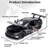 1:32 BMW M8 GTE 320I Car Model Toy Door Opened Sound Light Pull Back Alloy Body Rubber Tires Racing Cars Boy Collection Gift