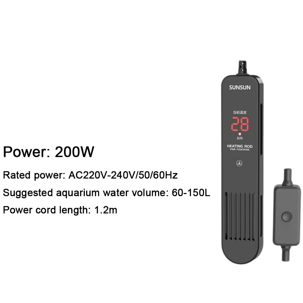 LCD Display Digital Fish Tank Heating Rod Adjustable Water Heating Rod  for Turtle Feeding