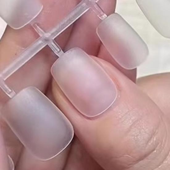 240Pcs/Set DIY Acrylic Fake Nails Double-sided Frosted Pre-Shape Square Long Nail Extensions Tips Home Salon Women Girls Full Cover Press on Nails Kit