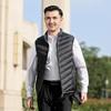 Men Cotton Vest Stand Collar Sleeveless Zipper Closure Thermal Jacket with Pockets Solid Color Winter Waistcoat