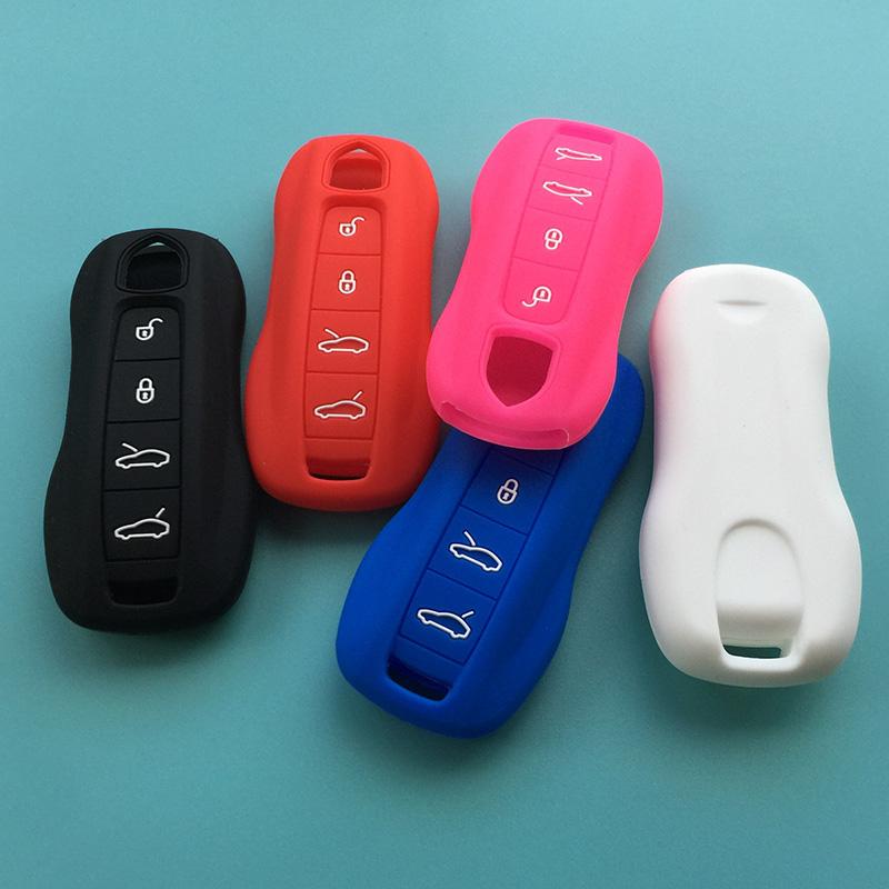 4button silicone car key cover case for Porsche Panamera Macan Cayman 911 981 Boxster 981 Cayenne 92A Carrera 911 991 918 key