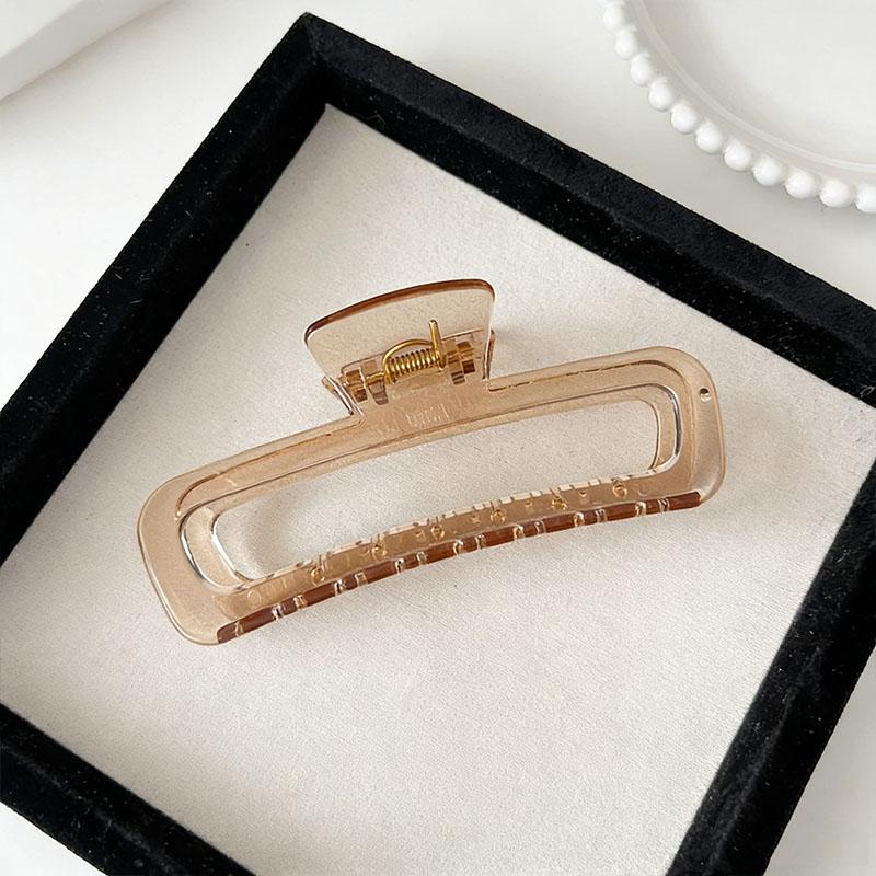 Elegant Solid Translucent Rectangle Hair Claw For Women Girls Sweet Hair Clip Simple Claw Clip Hairpin Hair Accessories