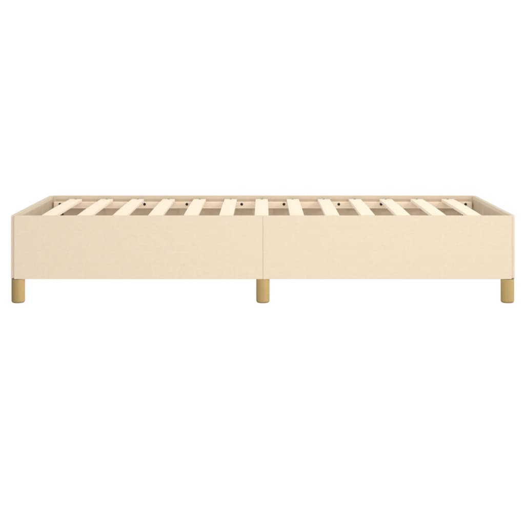 Bed Frame without Mattress Cream 90x190 cm Fabric
