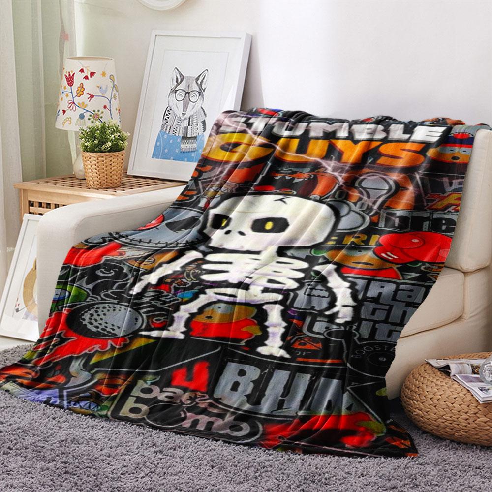 1PC Stumble Guys Clash Blanket, High Quality Comfortable for All Seasons, Home Decor, Warmth and Comfort