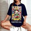 Summer Fashion Y2k Disney Mickey Mouse Christmas Tshirt Womens Loose Short Sleeve Tops Casual Festive Graphic Tee Streetwear