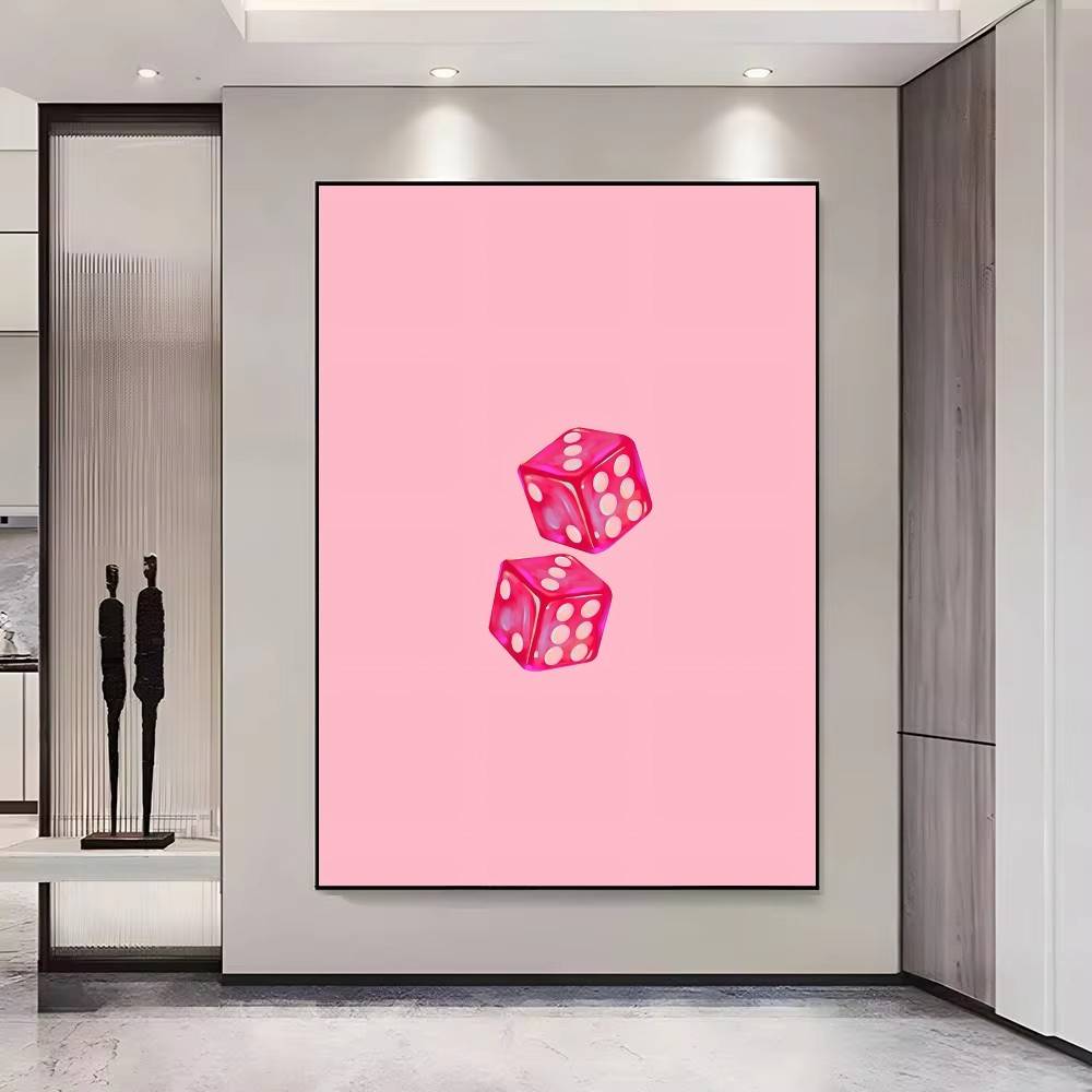 Cartoon Trendy Retro Aesthetic Pink Card Posters Fancy Wall Sticker for Living Room Bar Decoration Wall Decor