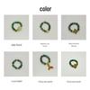 Natural Green Water Agate Beaded Ring - Elastic Cord, Crystal Stone, Niche Chinese Style