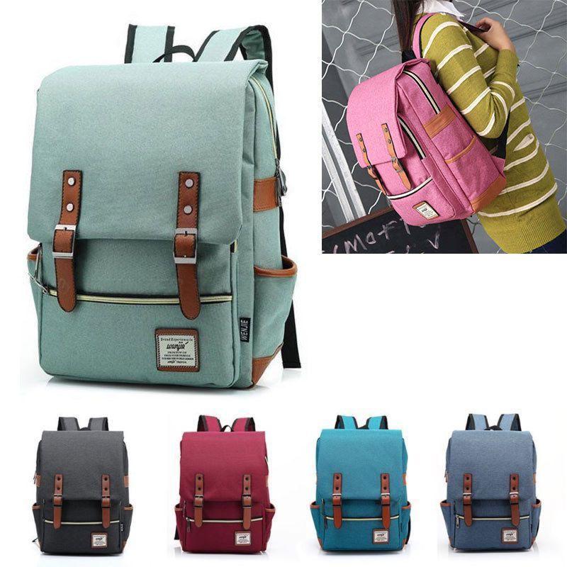 Luxurious Durable Canvas Leather Travel Backpack With Comfortable Shoulder Strap