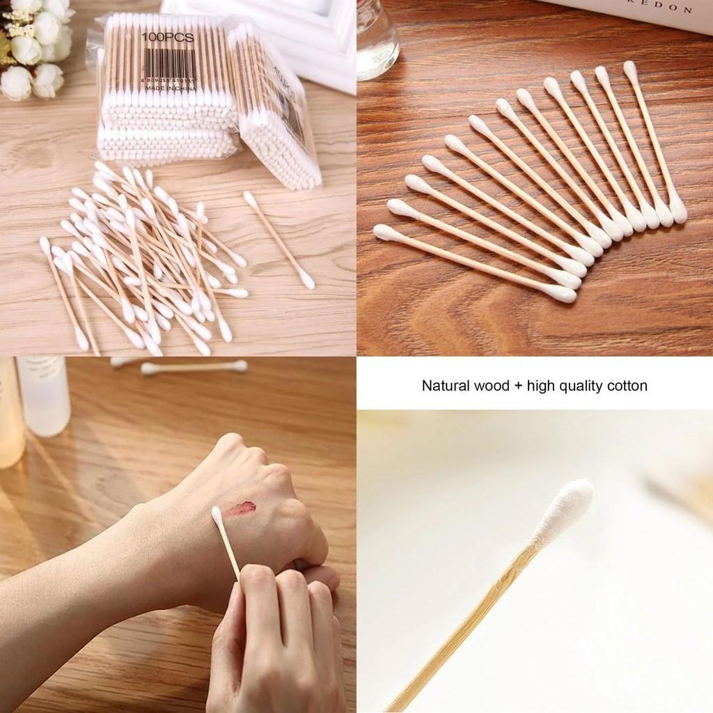 Premium Quality 30/100 Disposable Ultra-small Cotton Swab Lint Free Micro Brushes For Gentle Cleaning