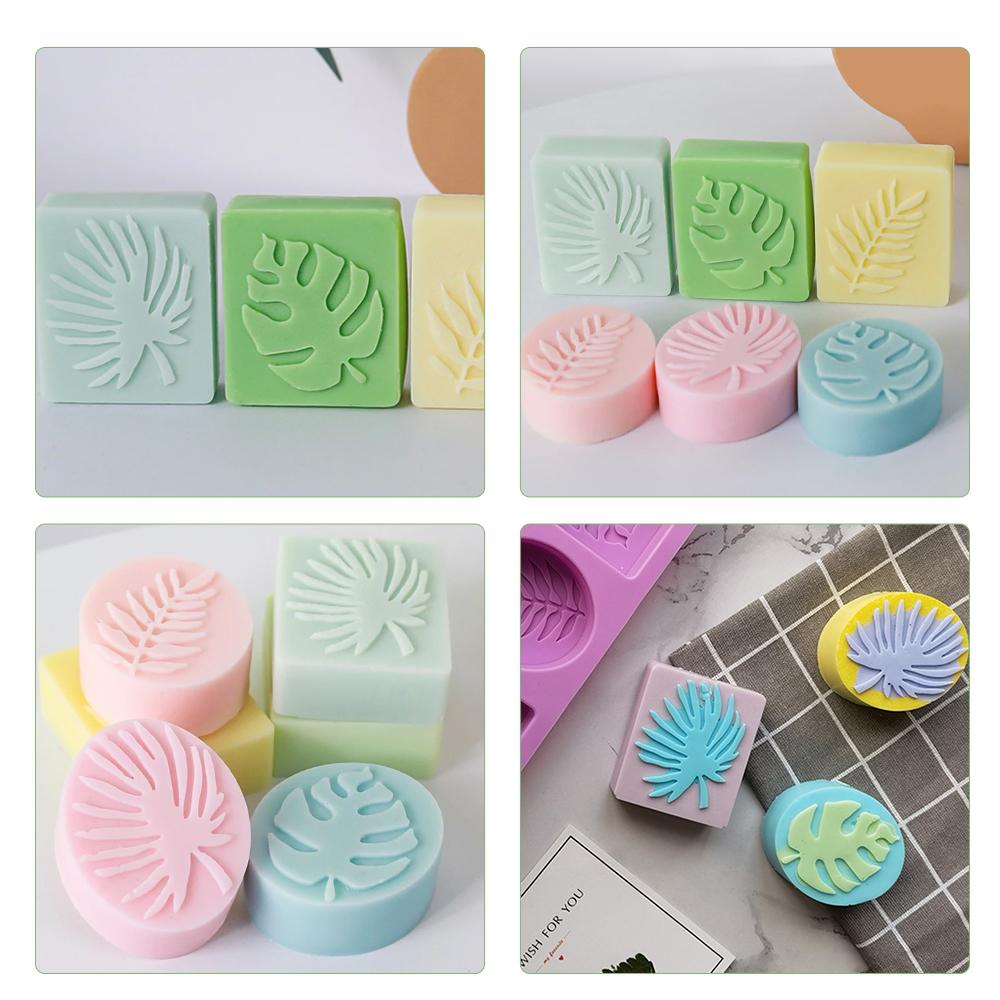6 Cavity Oval/Square Leaf Shaped Silicone Soap Mold DIY Handmade Essential Oil Soap Making Supplies Mould Chocolate Cake Molds