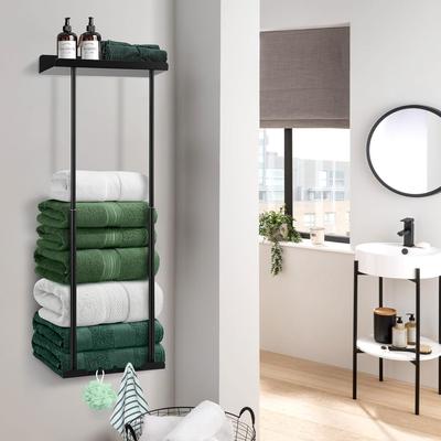 Bathroom Retractable Towel Rack for Storing Bath Towels and Bathrobes