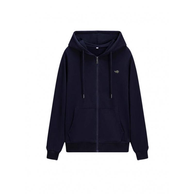 Unisex Frottee-Strickjacke mit Stickerei (Fisch), Reißverschluss und Taschen - Lockere Passform für Herbst/Winter-Sport.