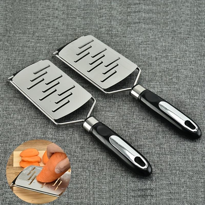 2pcs Stainless Steel Grater and Slicer Set for Vegetables, Fruits, Cheese , Includes 2 Graters with Black Handles and 2 Slicers with White Handles