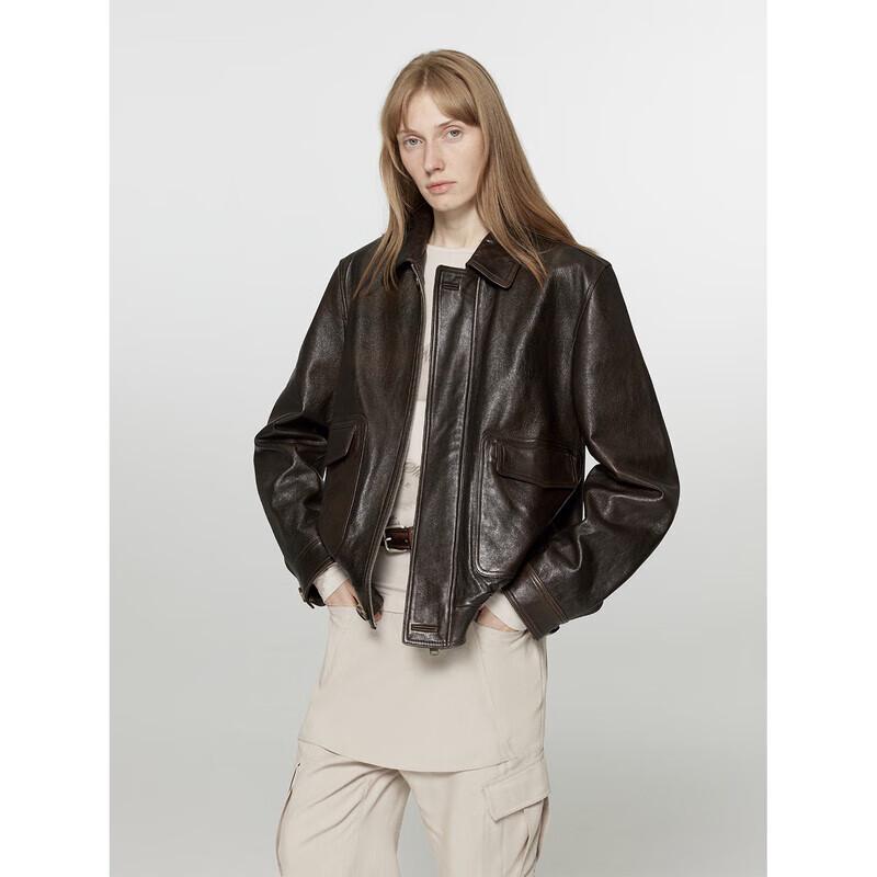 

Women s Vintage Sheepskin Pilot Leather Jacket S