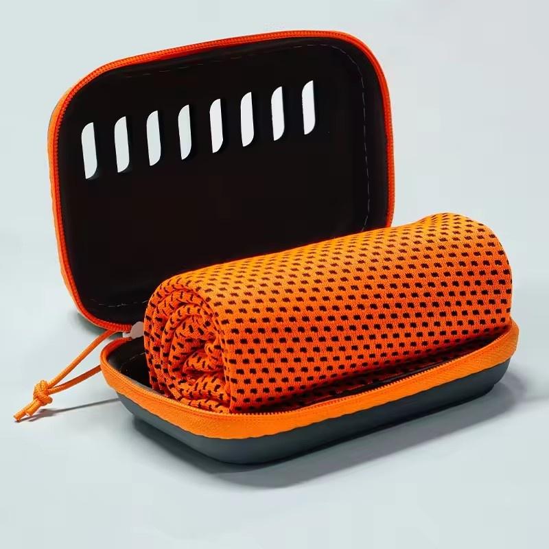 

Охолоджувальні рушники для кемпінгу з чохлом EVA, Компактний та портативний дорожній крижаний рушник, Швидкосохнучі рушники для спорту, тренажерного залу, піших прогулянок та йоги 30*100cm помаранчевий