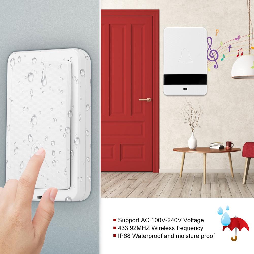 Self Powered Battery Free IP68 28 Chime Wireless Security Doorbell(Model A )