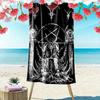 Totenkopf Satan Print Strandtuch, Großes Weiches Schnelltrocknendes Handtuch für Strand Camping Schwimmen