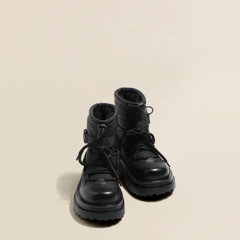 

[Fanfna] thick-soled snow boots women s winter velvet thickened versatile warm and non-slip Martin short boots 40 чёрный