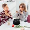 Černá kočka Plyšová hračka Kreslený polštář ve tvaru kočky Plněný polštářek na Valentýna k narozeninám