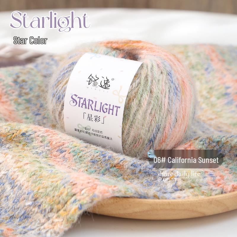 Starry Color Wool Blend Yarn for DIY Knitted Blankets, Sweaters, Hats, and Scarves