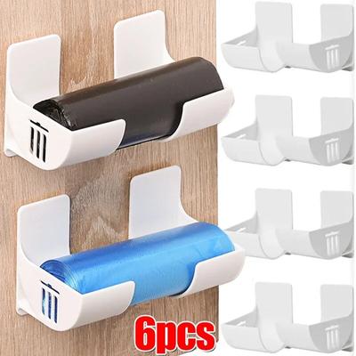 Soporte para bolsas de basura montado en la pared, caja organizadora de almacenamiento de bolsas de basura, dispensador de contenedores de película para estante de cocina, 2/4/6 Uds.