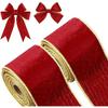 2 Rolls 2.5 Inch 10 Yards Christmas Velvet Ribbon Single Face Christmas Plain Velvet Ribbon for Gift Wrapping Crafts Xmas Wreath Tree Decor(Red)