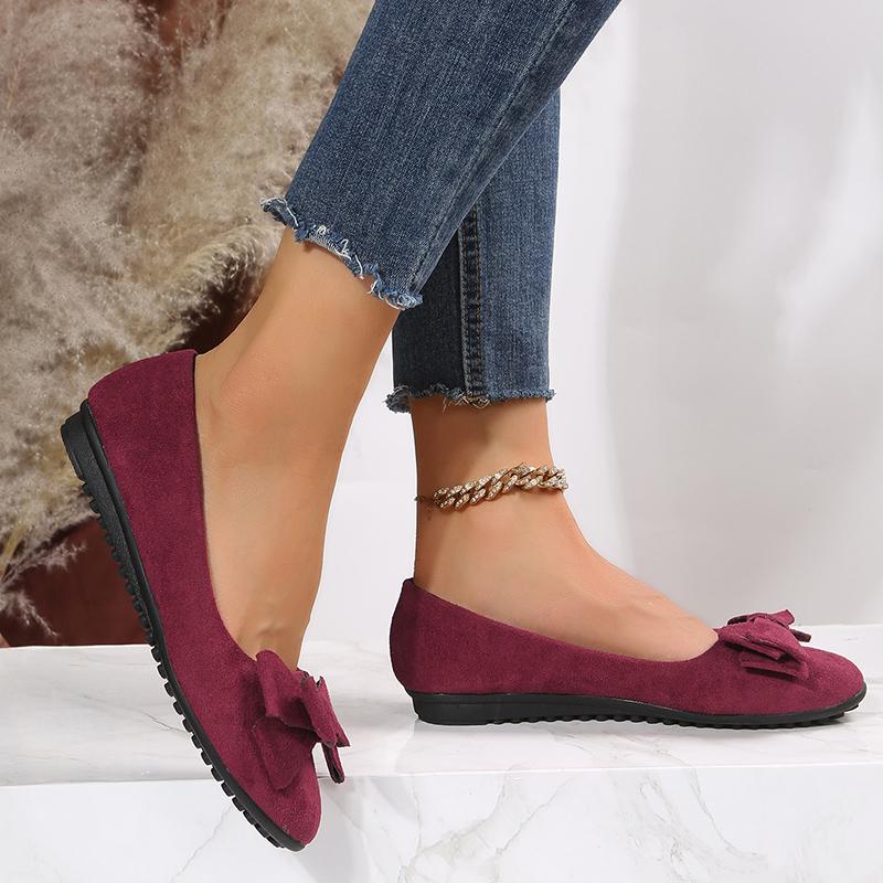 Women's Flats 2024 Spring Autumn Round Head Flat Shoes for Women  Non-slip Shoes Retro Bow-knot Shoes Soft Comfortable Shallow