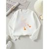 Girls Crew Neck Pullover Sweatshirt, Duck Swimming With Fish Print, Soft Cozy Warm Casual Tops for Autumn Winter
