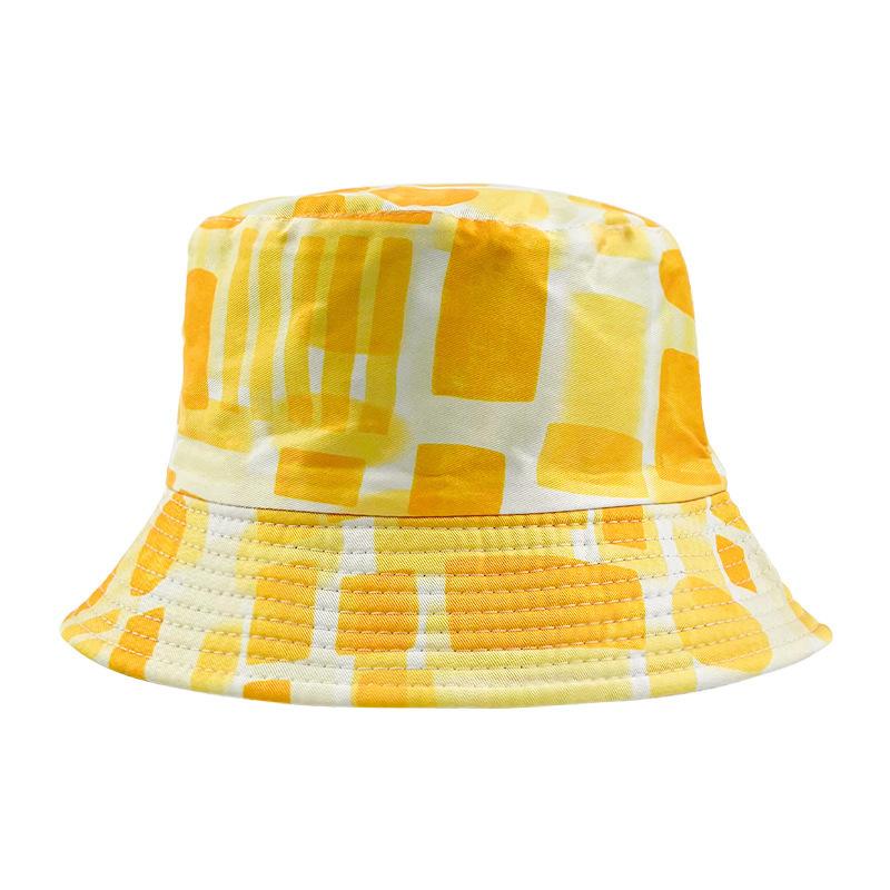 

Двусторонняя панама с принтом, шляпа-горшок для защиты от солнца на открытом воздухе, летняя тонкая дышащая шляпа от солнца для женщин M（56-58cm）