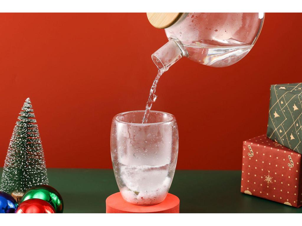 Festliche hitzebeständige Doppelwandglas-Tasse - Perfekt für Milch oder Kaffee