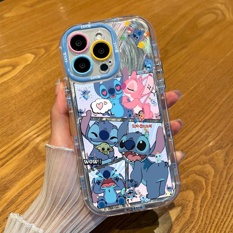 Applicable Apple 11 feather yarn imd cream phone case cute iPhone11promax couple cartoon Stitch