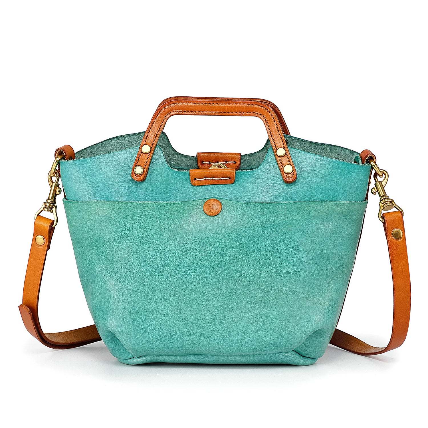 

Кожаная женская сумка через плечо + простая и модная сумка-ведро + женская сумка в стиле ретро через плечо 25x18x13 изумрудный