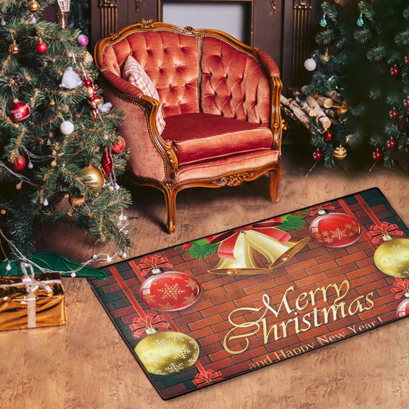 Creative Christmas Floor Mat for Washing the Front Yard Path Floor Mat, Entryway Wall Rug for Home Decoration