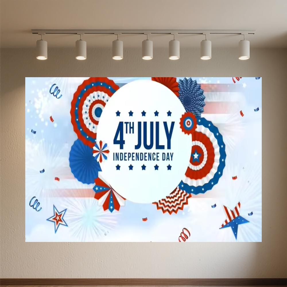 US July 4 Independence Day Background Celebration USA Flag 4th of July Independence Day Portrait Banner Decor Background Photo