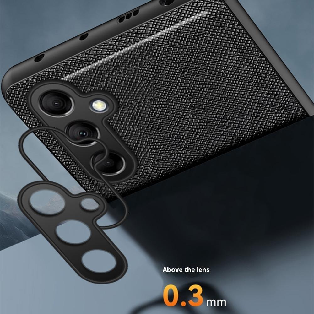For Samsung Galaxy S25+ Case Cross Texture Leather+TPU Phone Cover Support Magnetic Car Holder