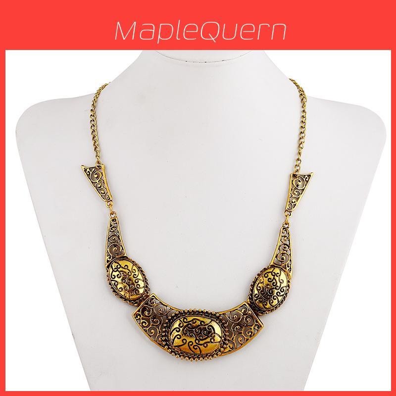 Vintage Alloy Moon Pendant Necklace With Geometric Design For Nightclub Fashion And Gift