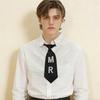 Shirt Tie Adjustable Buckle Neck Strap Short Version Rhinestone Letters MR MRS Necktie Parties Romantic Couple