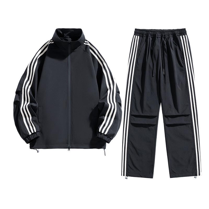 Pánská retro tepláková bunda se třemi pruhy a stojáčkem