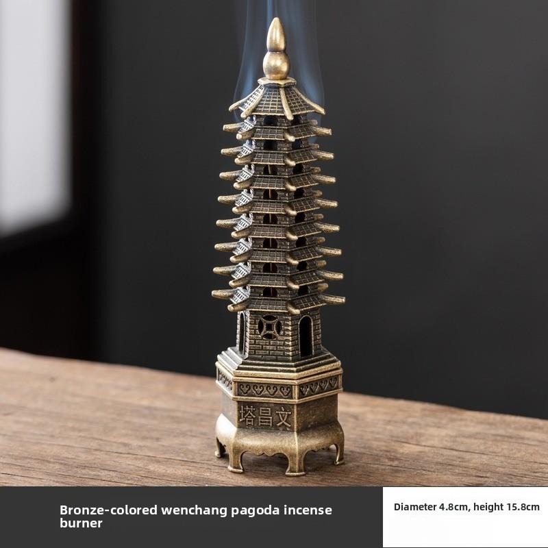 Chinese Pagoda Vertical Incense Burner Home Decor Sandalwood Burner Line Incense Stick Holder Incense Ornaments Tea Room