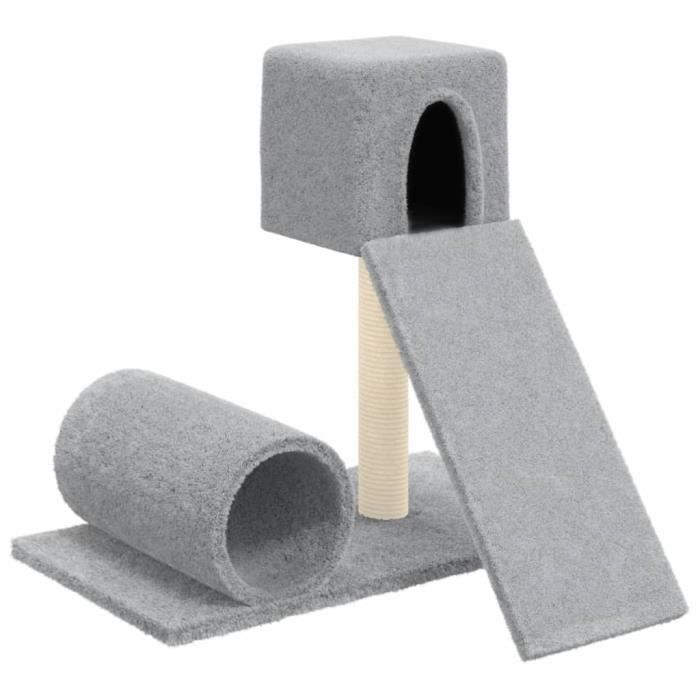 171607 vidaXL Arbre à chat avec griffoir en sisal Gris clair 59 cm