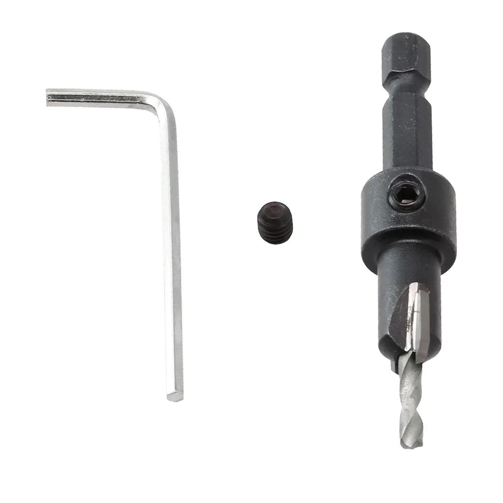 1Pc Countersink Drill Bit Salad Step Drill Bit 2/2.5/2.8/3.25/3.5mm Bit Head Hex Shank For Woodworking Hole Punching Carpentry
