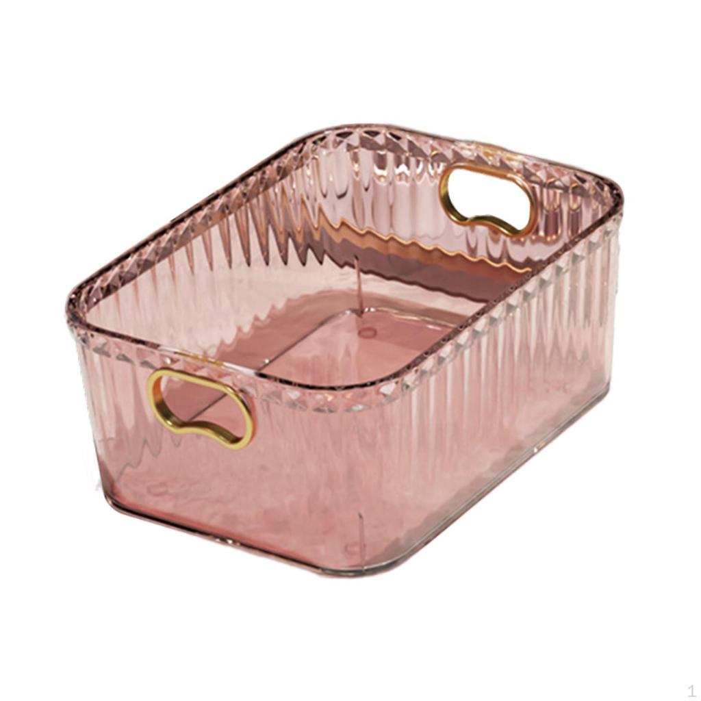 Acrylic Container with Built in Handles Jewelry Organizer 23.3x15.7x8.8cm for Cupboard Items