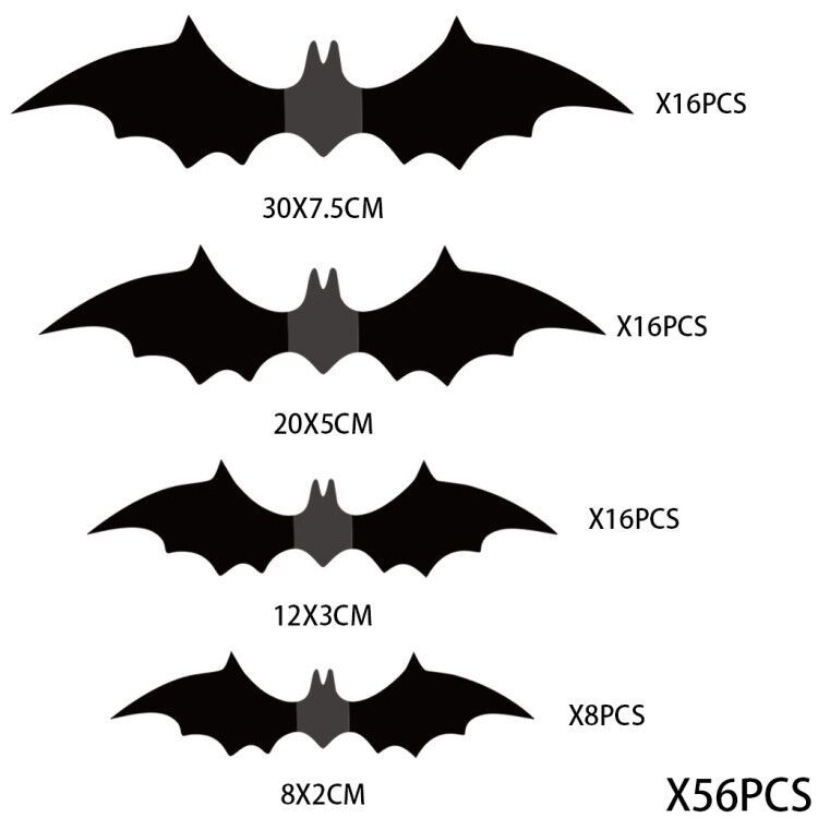 Halloween Bat Decor 3D Bat Wall Stickers Decorations Spooky Waterproof Decals for Home Room Halloween Party Supplies