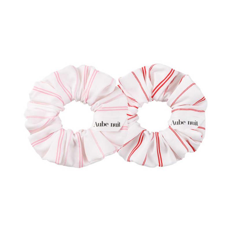 Aube Nuit C Line Aube Nuit French Stripe Hair Scrunchie Red M