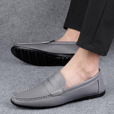 Spring Men'S Casual Leather Shoes Trend Korean Version Of Soft-Soled Driving Men'S Shoes Large Size One Pedal Fashion Leather Shoes
