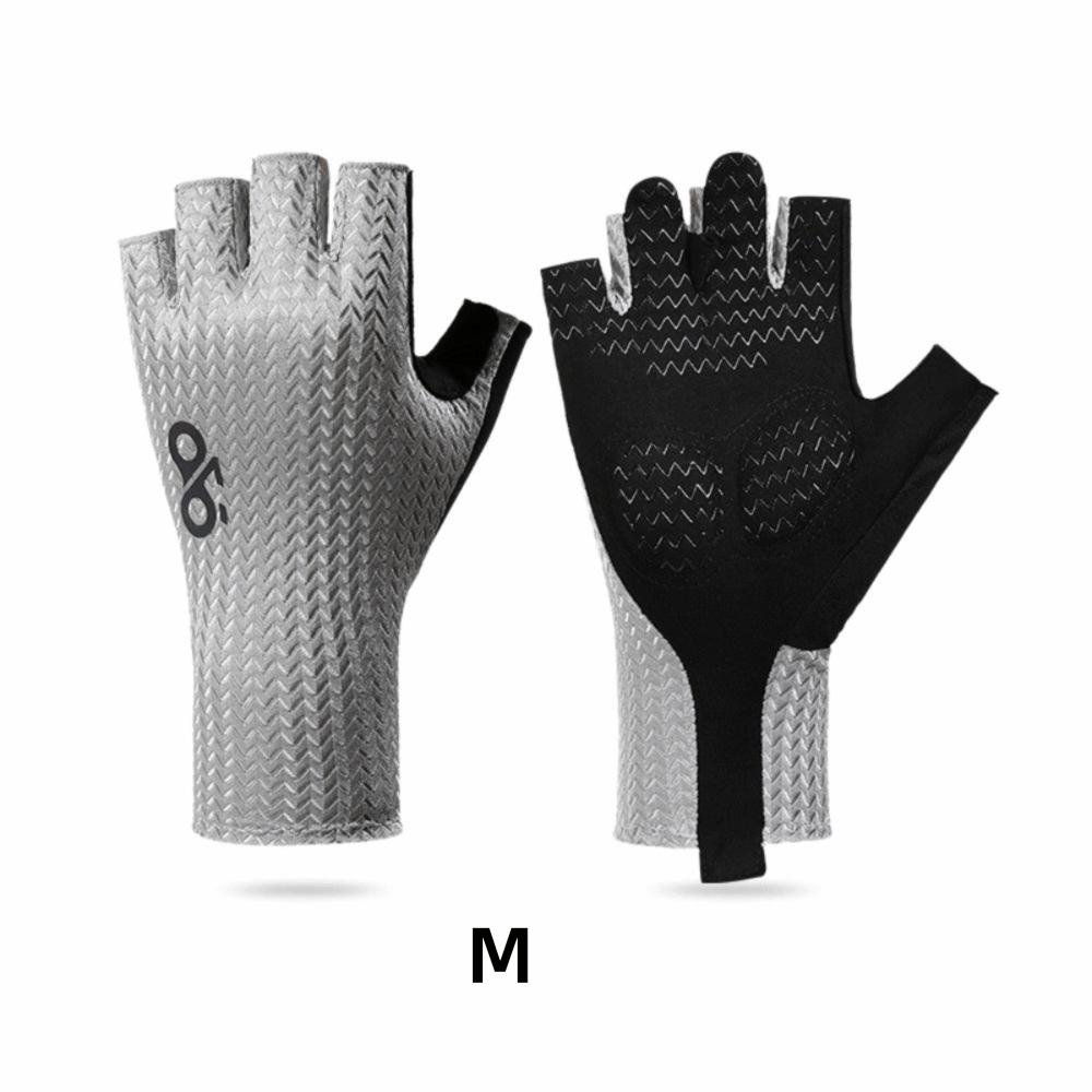 

Anti-Slip Half Finger Gloves Shockproof Motorcycle Glove Summer Cycling Gloves Cooling Sport Gear Grey-M
