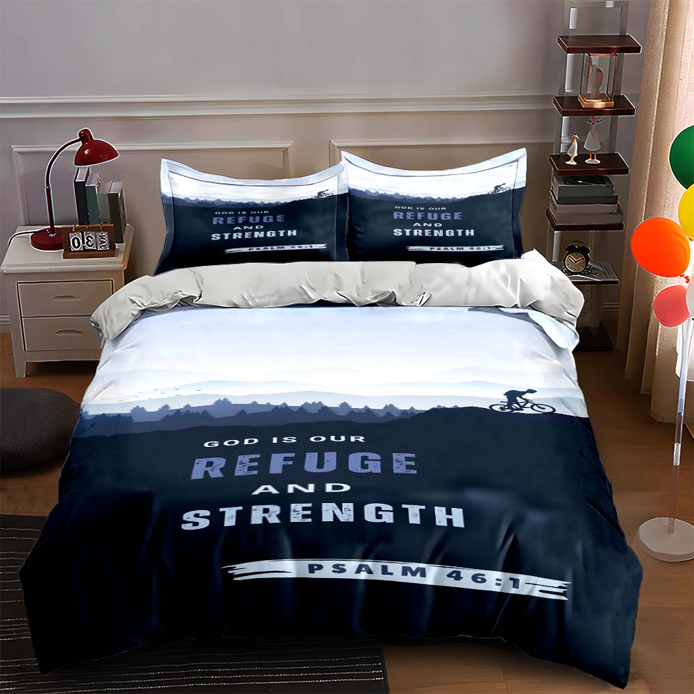 

Silhouetted forest cyclist Bedding Duvet cover sets Duvet covers Pillowcases gifts (1 * Duvet Cover 2 * Pillowcases, without duvet insert) 135x200cm