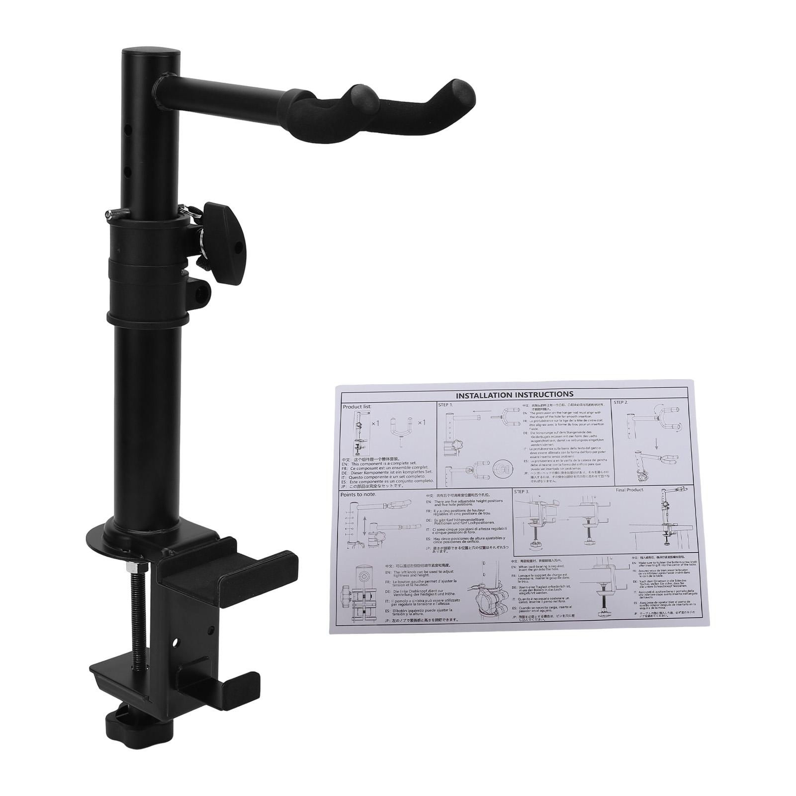 Koogeelife Guitar Hanger Desk Mount With Clips Heavy Duty Adjustable Height Holder For Acoustic Electric Guitar Bass Ukulele