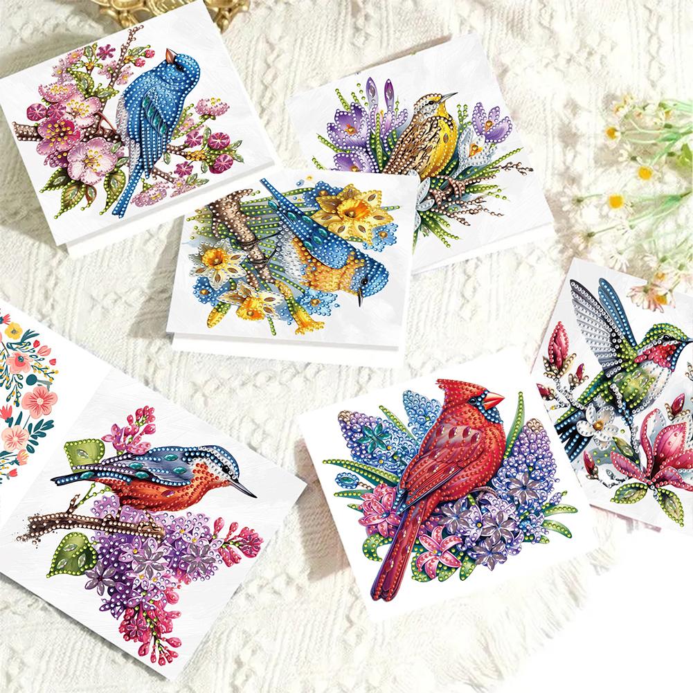 6pcs Diamond Painting Greeting Cards DIY Diamond Art Cards Diamond Art Christmas Cards Arts Crafts for Birthday Thanksgiving Day